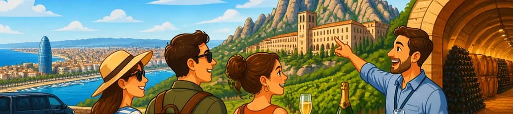 Descubra la Costa de Barcelona: Excursión Privada con Cata de Cava y Visita a Montserrat