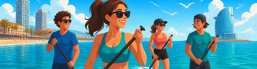Sesión de Paddlesurf en la costa de Barcelona