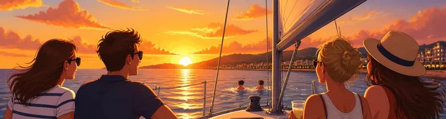Experiencia de dos horas en velero: el atardecer en Playa de Aro