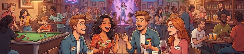 Intercambio de Idiomas Gratuito: Noche de Copas, Juegos y Conversación los Sábados