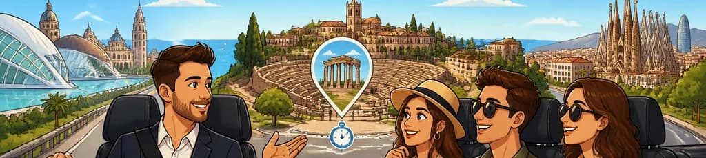 Servicio de traslado privado de Valencia a Barcelona con escala de dos horas en Tarragona
