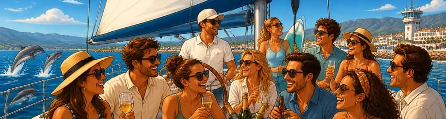 Alquiler de velero para grupos de diez personas en Estepona