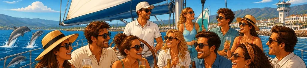 Alquiler de velero para grupos de diez personas en Estepona