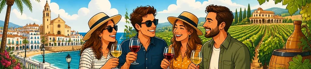 Tour privado desde Barcelona: Sitges y experiencia de cata de vinos y tapas en Penedès