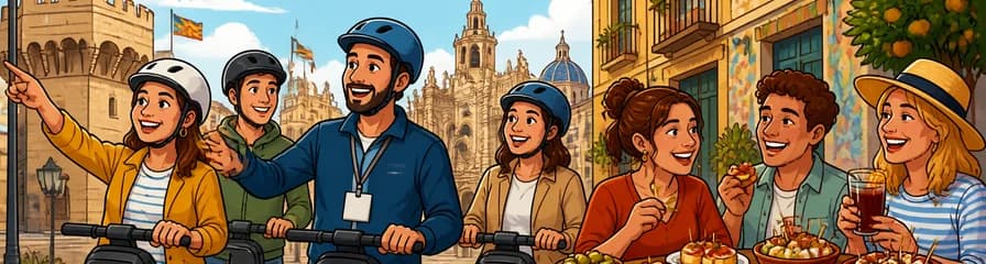 Experiencia de 1 hora de tapas a pie y tour de 1 hora en Segway por Valencia