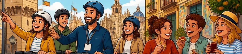 Experiencia de 1 hora de tapas a pie y tour de 1 hora en Segway por Valencia