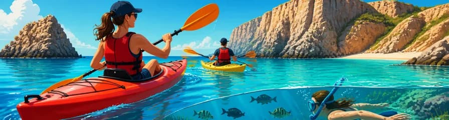 Exploración en Kayak y Snorkel por la Reserva Marina de Menorca