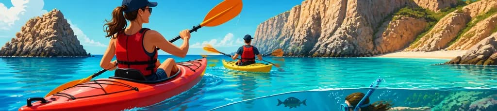 Exploración en Kayak y Snorkel por la Reserva Marina de Menorca