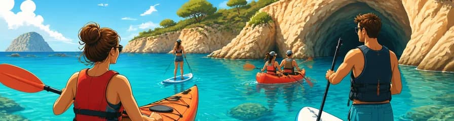 Exploración costera de Ibiza en kayak o paddle surf