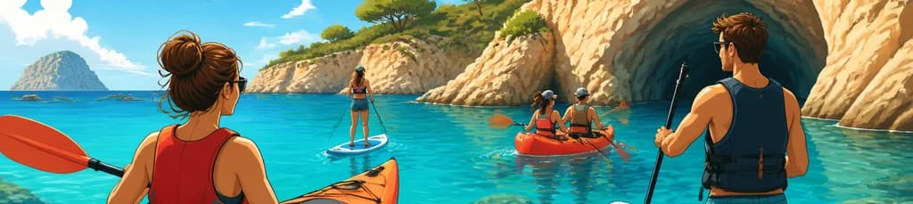 Exploración costera de Ibiza en kayak o paddle surf