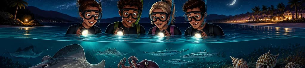 Vive la aventura del snorkel nocturno en Playa Flamingo, Las Palmas