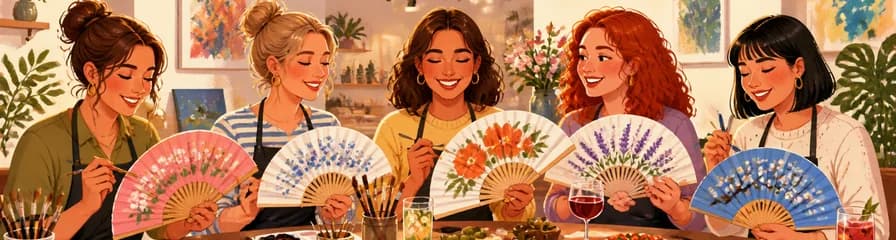Taller creativo de pintura de abanicos con degustación