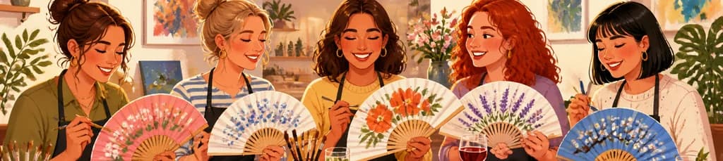 Taller creativo de pintura de abanicos con degustación