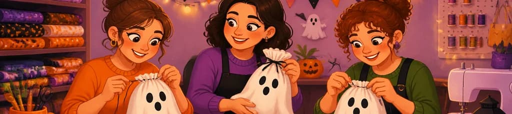 Aprende a coser una bolsa de caramelos con diseño de fantasma para Halloween