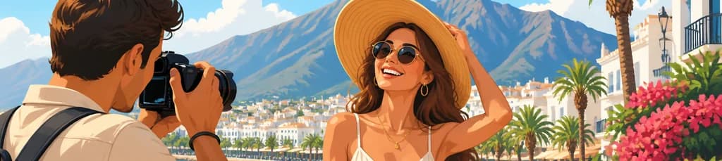 Sesión de fotos de vacaciones con fotógrafo profesional en Marbella