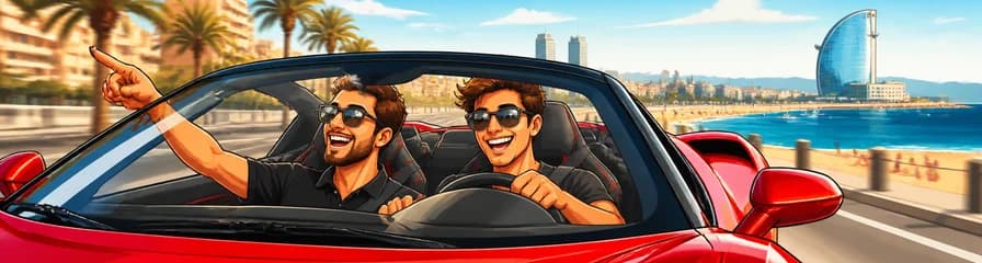 Tour de 20 minutos en supercoche por la Barceloneta y la costa