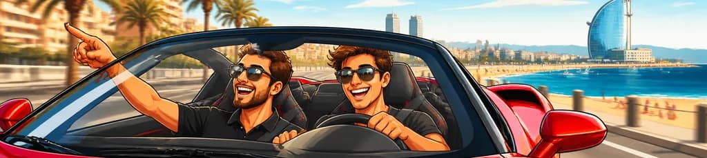 Tour de 20 minutos en supercoche por la Barceloneta y la costa