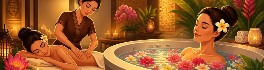 Experimenta un masaje de cuerpo completo de 60 minutos y un baño floral de 30 minutos en jacuzzi en THAI SPA MASSAGE