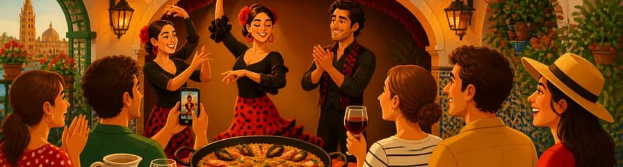 Experiencia de Flamenco y Gastronomía: Clase de Baile y Almuerzo con Paella