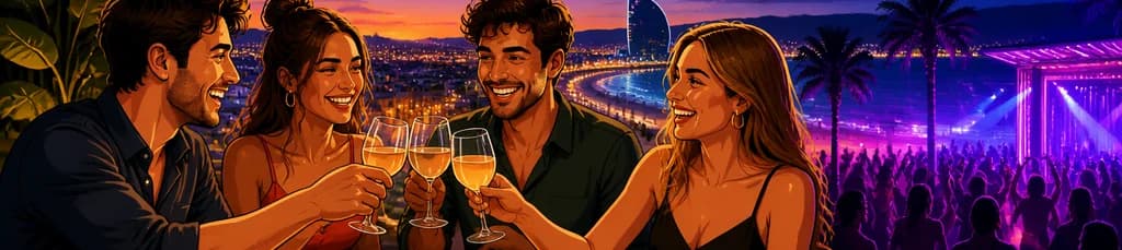 Paquete premium de cena y acceso a discoteca en Barcelona
