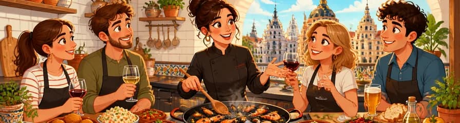 Curso de cocina española: tapas y paella en el centro de Madrid con Lola