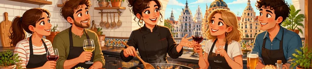 Curso de cocina española: tapas y paella en el centro de Madrid con Lola