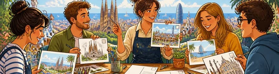 Diseña tu propia postal con una vista de Barcelona