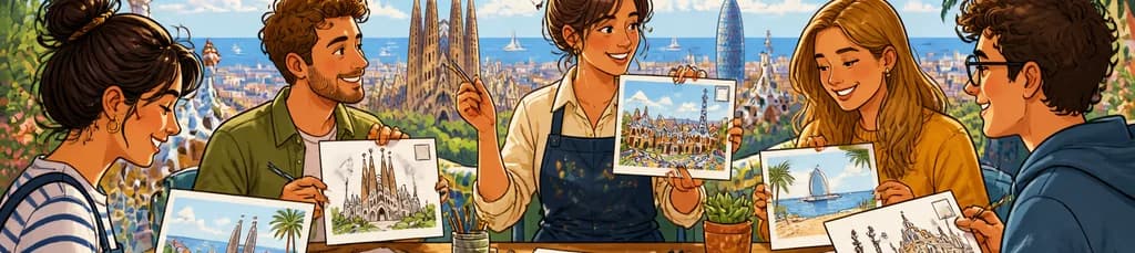 Diseña tu propia postal con una vista de Barcelona