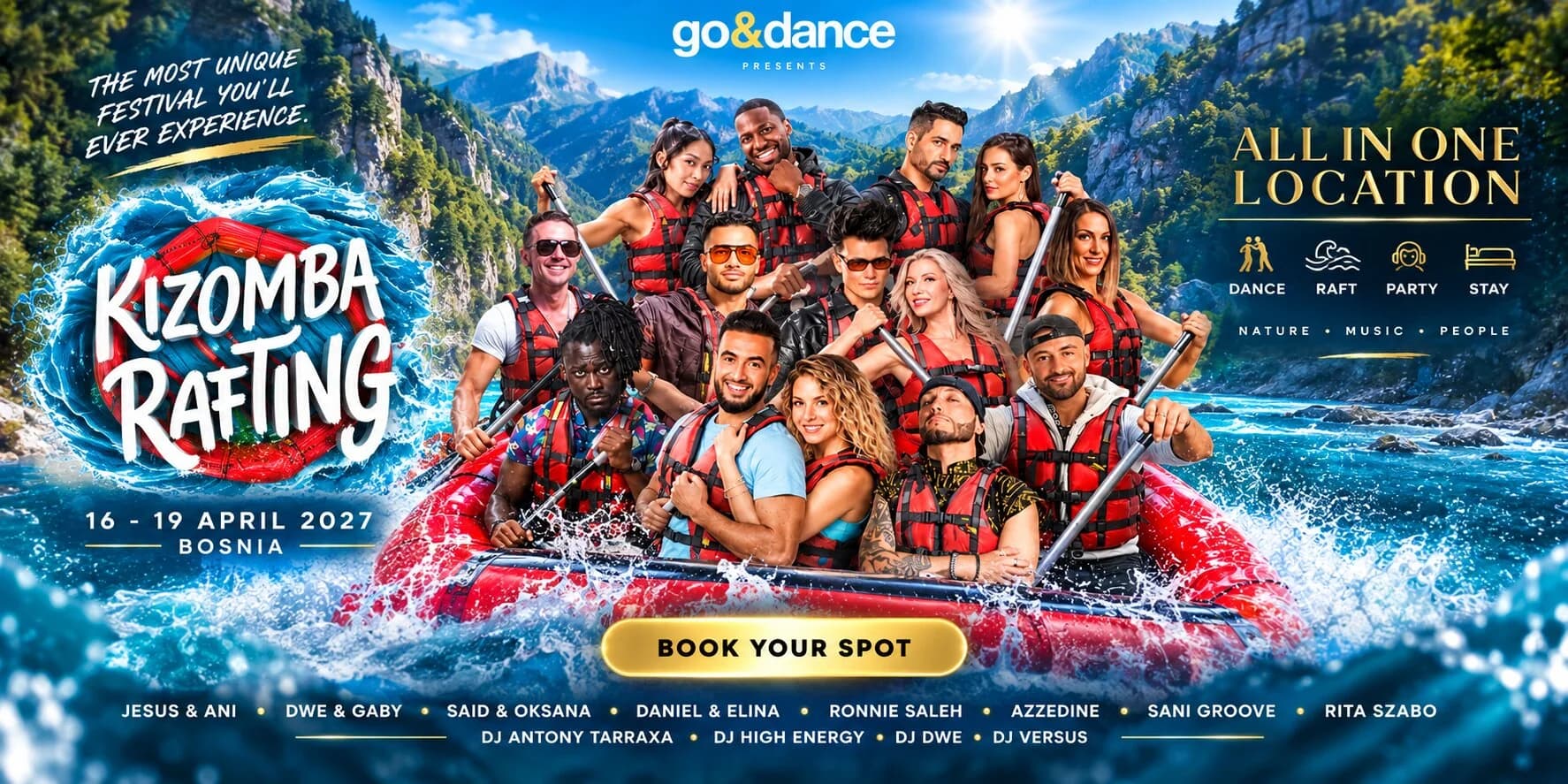 Kizomba Rafting 2027 - The world’s only Kizomba & Rafting experience