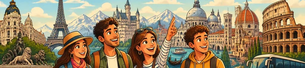Recorrido de 14 días por París, Venecia, Roma y otras ciudades europeas, con salida desde Madrid