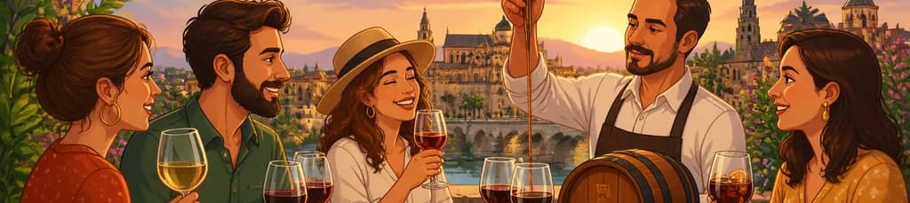 Degustación de vinos y quesos locales al atardecer en Córdoba