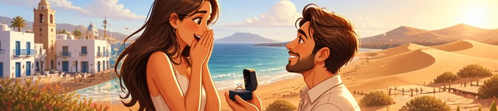 Sesión fotográfica en Fuerteventura para tu propuesta de matrimonio romántica