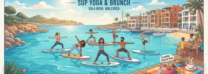 Sesión de SUP Yoga y Brunch en Cala Nova, Mallorca