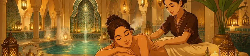 Experiencia de relajación: baños árabes y masaje de 15 minutos en Hammam Al Ándalus Madrid.