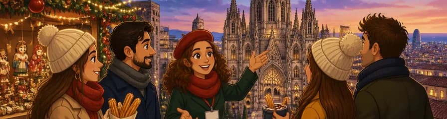 Tour privado navideño por Barcelona: Catedral, mercado y churros