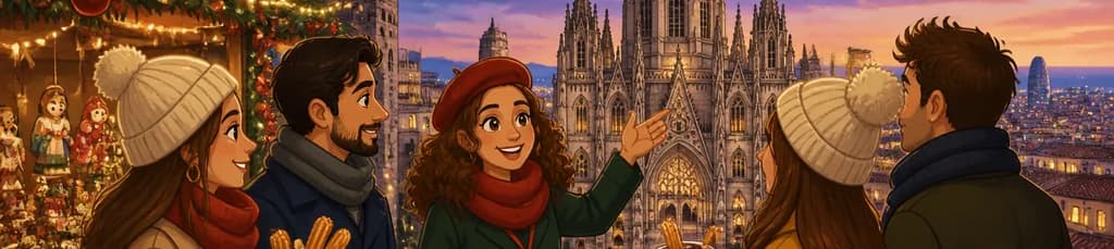 Tour privado navideño por Barcelona: Catedral, mercado y churros