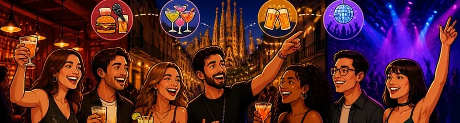Vive la Noche Social de Barcelona: Tour por Tres Bares y Entrada a un Club