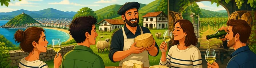 Recorrido privado para explorar el queso vasco y el vino Txakoli partiendo de San Sebastián
