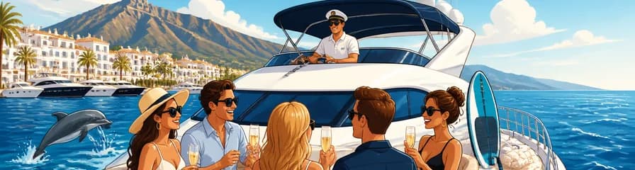 Exclusivo alquiler de yate de lujo con capitán desde Puerto Banús, Marbella