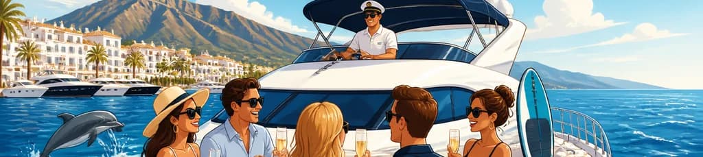Exclusivo alquiler de yate de lujo con capitán desde Puerto Banús, Marbella