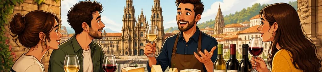 Cata de quesos y vinos gallegos en Santiago de Compostela
