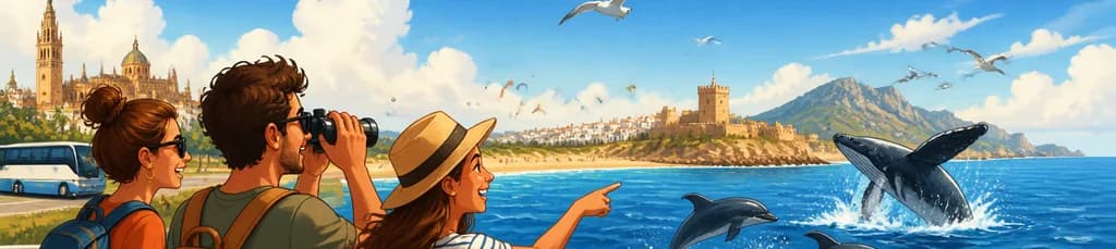 Viaje de un día desde Sevilla a Tarifa: playa, avistamiento de ballenas y delfines