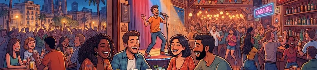 Fiesta de Bienvenida en Barcelona: Pre-copas, Karaoke y Noche de Fiesta