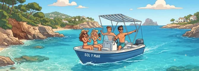 Alquiler de barco sin licencia para 4 personas durante 4 horas en Sant Josep de sa Talaia