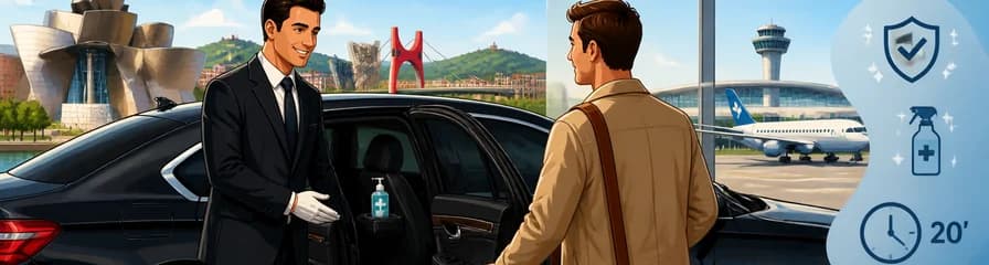 Servicio de traslado de la ciudad de Bilbao al aeropuerto BIO de Bilbao en vehículo Business