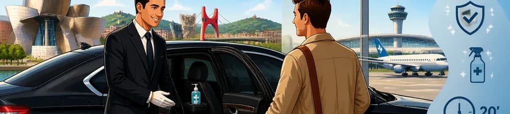 Servicio de traslado de la ciudad de Bilbao al aeropuerto BIO de Bilbao en vehículo Business