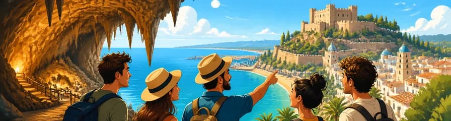Viaje de un día completo desde Valencia a la playa del Castillo de Dénia y la Cueva de las Calaveras