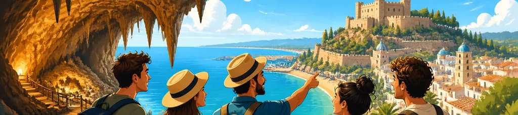 Viaje de un día completo desde Valencia a la playa del Castillo de Dénia y la Cueva de las Calaveras