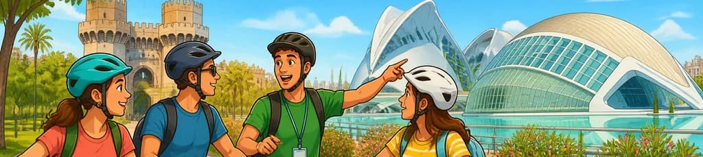 Recorrido extendido en bicicleta por los Jardines del Turia y la Ciudad de las Artes de Valencia