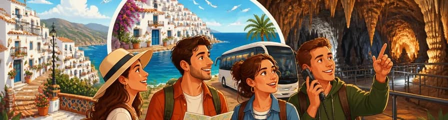 Tour con entradas a las Cuevas de Nerja desde Málaga y la Costa del Sol, incluyendo visita a Frigiliana